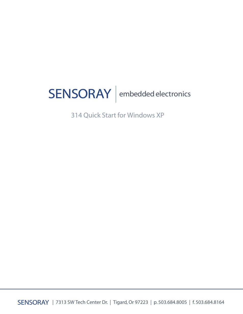 Sensoray 314 Quick Start User Manual | 14 pages