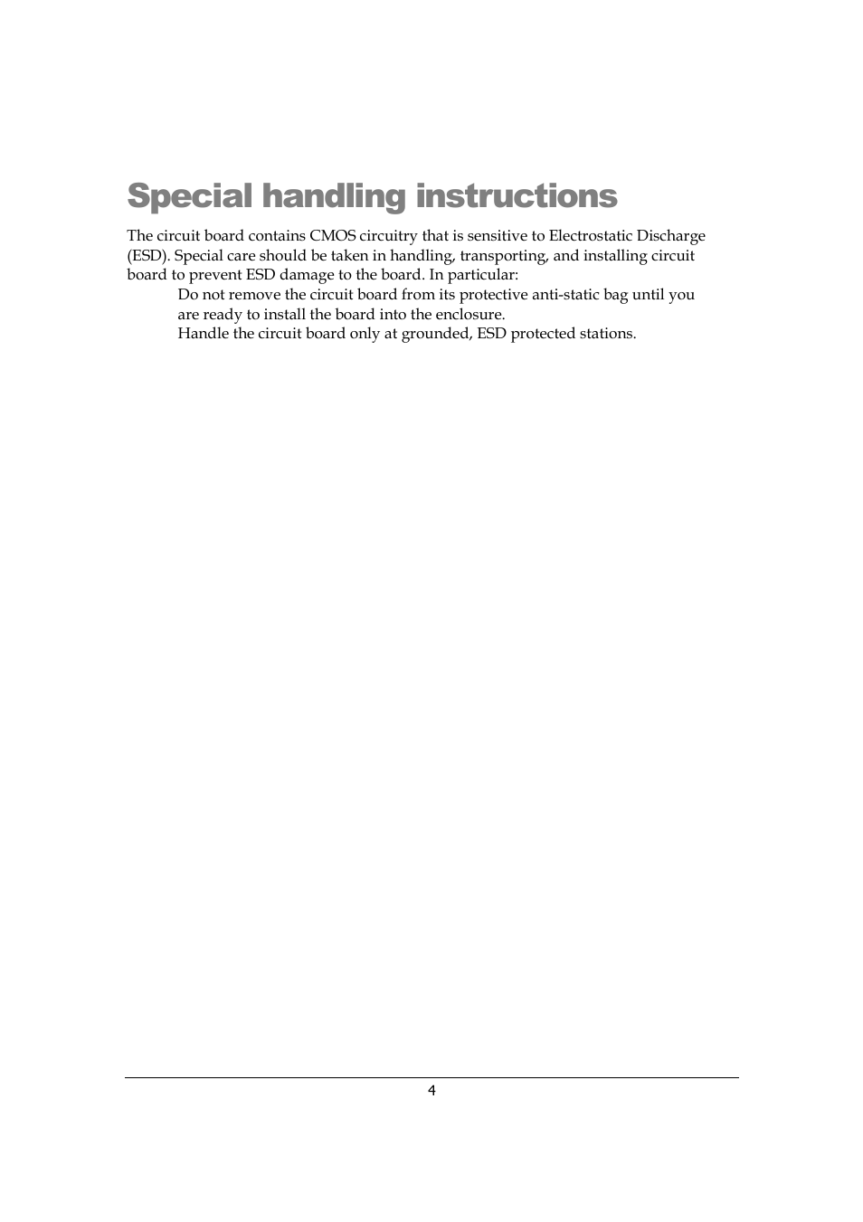 Special handling instructions | Sensoray 817 User Manual | Page 4 / 11