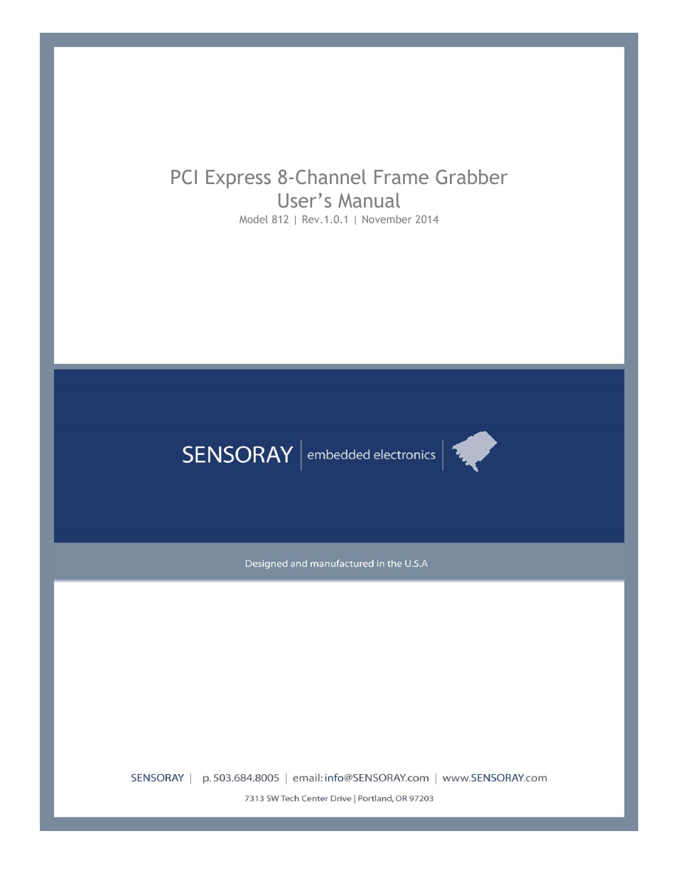 Sensoray 812 User Manual | 16 pages