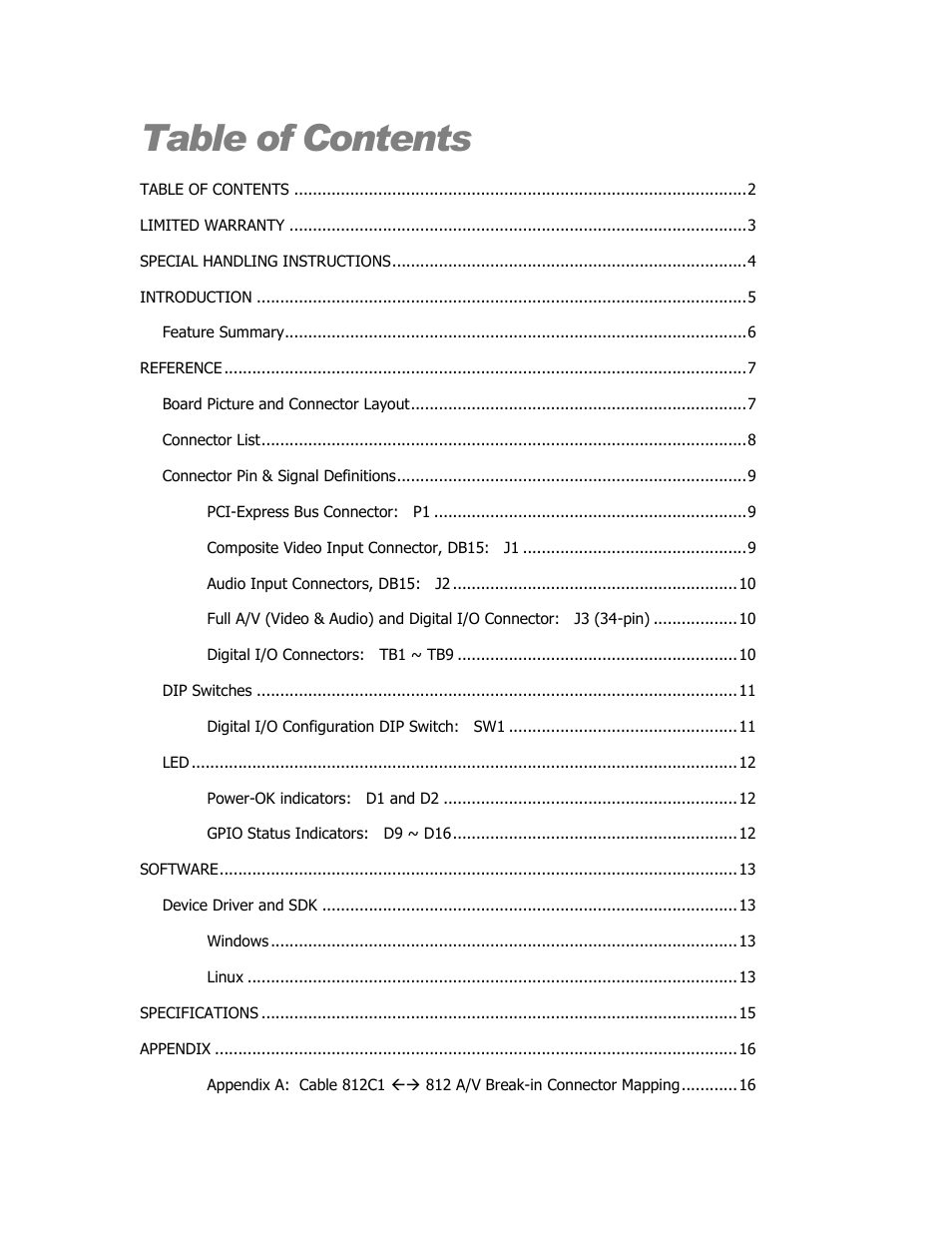 Sensoray 812 User Manual | Page 2 / 16