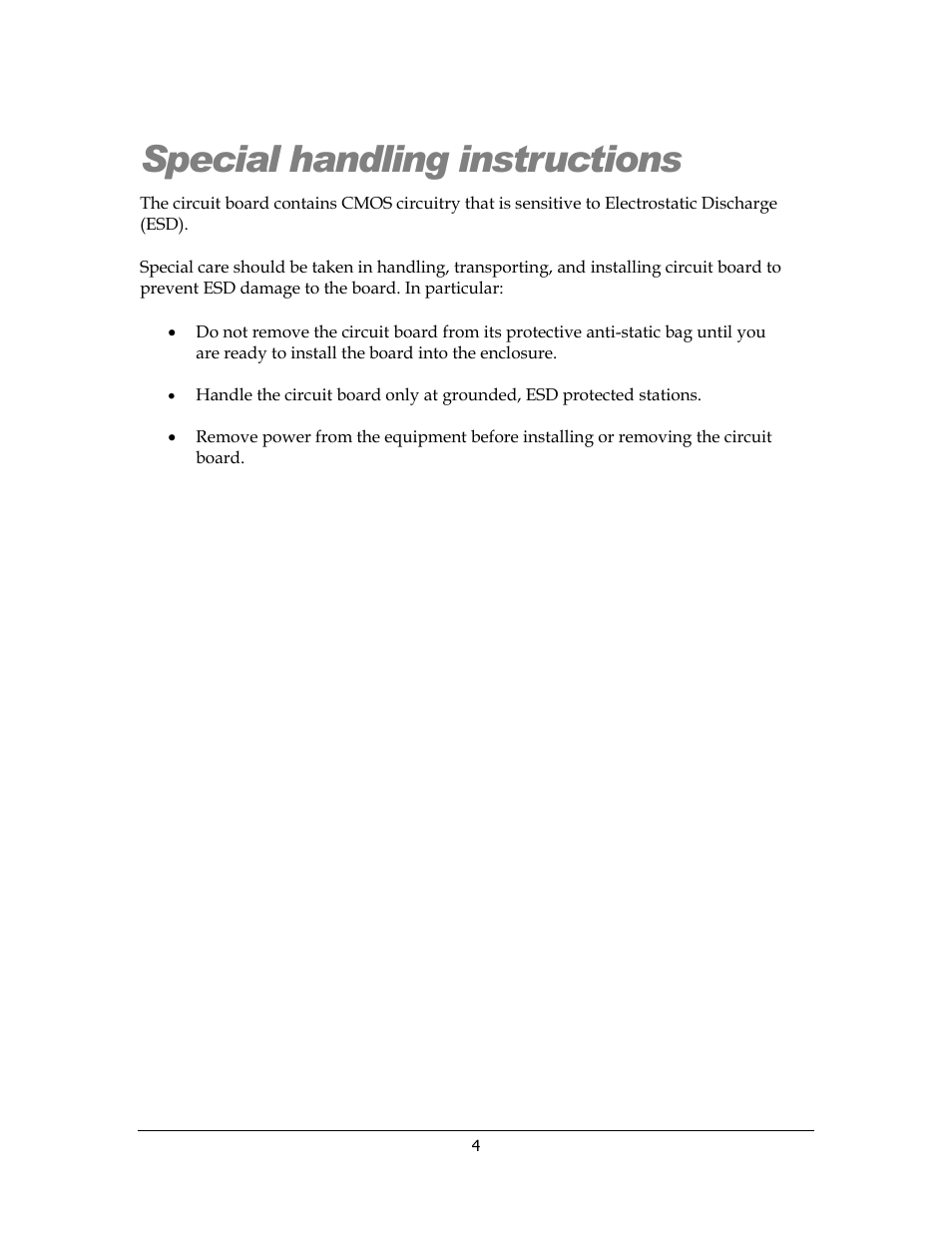 Special handling instructions | Sensoray 812 User Manual | Page 4 / 16