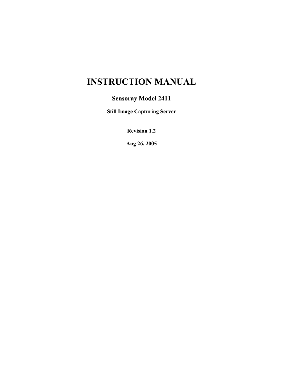 Sensoray 2411 User Manual | 11 pages