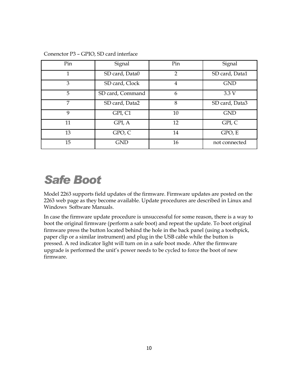 Safe boot | Sensoray 2263 User Manual | Page 10 / 12