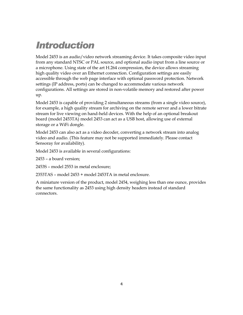Introduction | Sensoray 2453 User Manual | Page 4 / 27