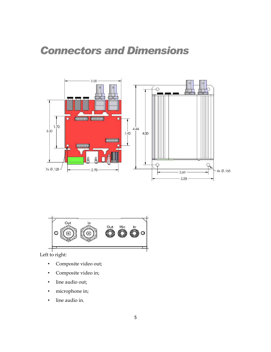 Connectors and dimensions | Sensoray 2453 User Manual | Page 5 / 27