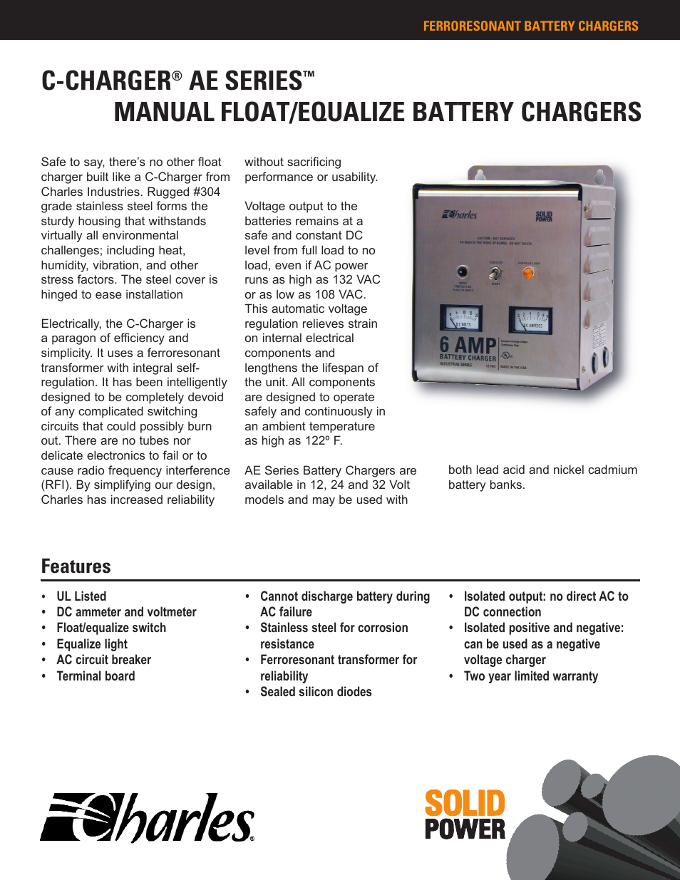 Charles Bentley & Son Solid Power AE Series User Manual | 2 pages
