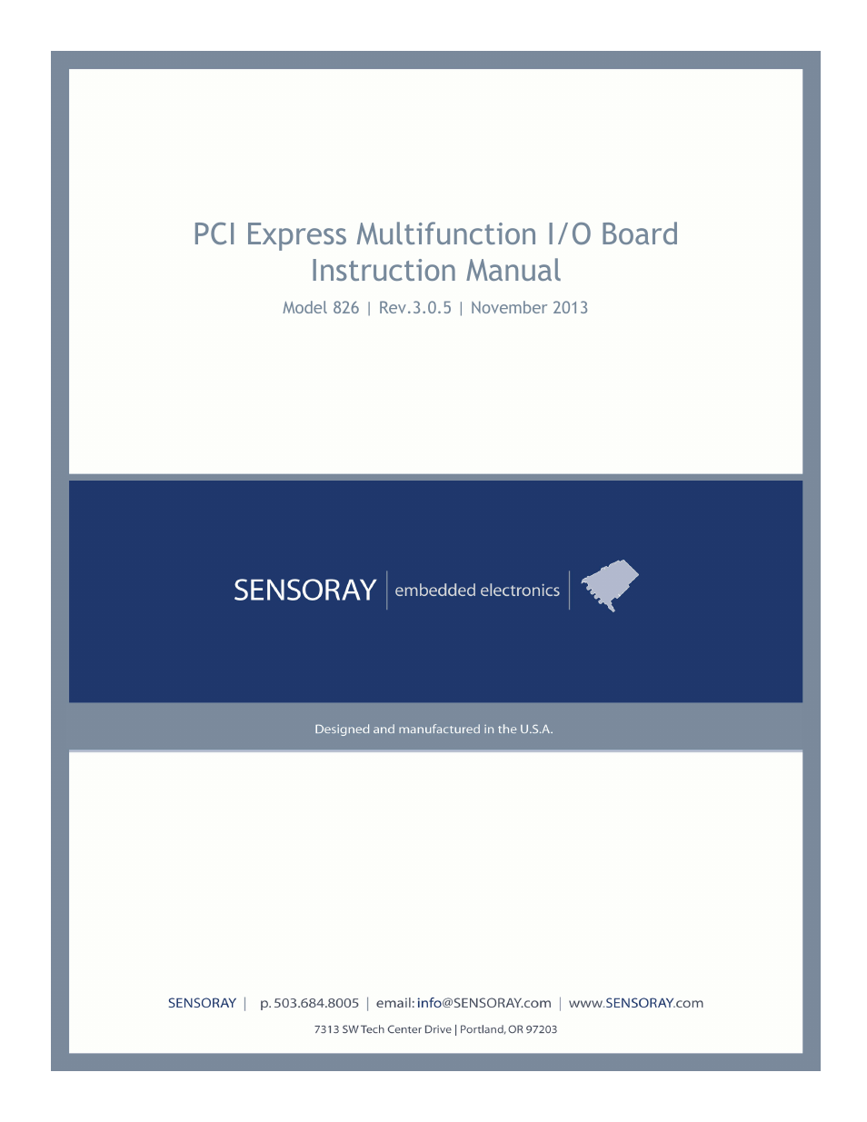 Sensoray 826 User Manual | 76 pages