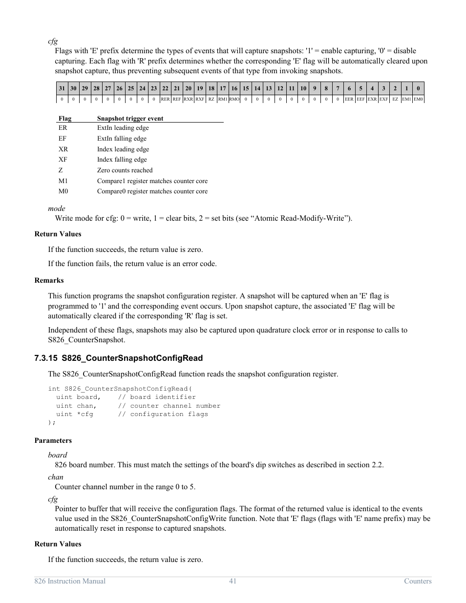 15 s826_countersnapshotconfigread, S826_countersnapshotconfigread | Sensoray 826 User Manual | Page 46 / 76