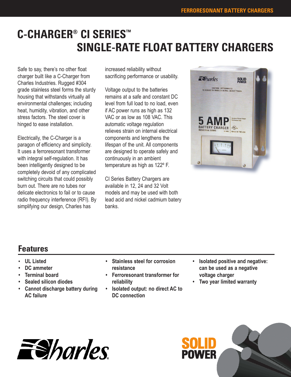 Charles Bentley & Son CI Series User Manual | 2 pages