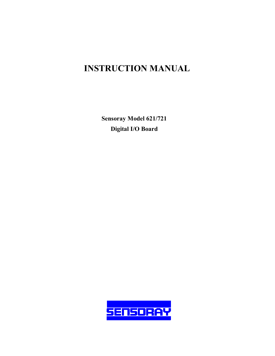 Sensoray 621 User Manual | 13 pages