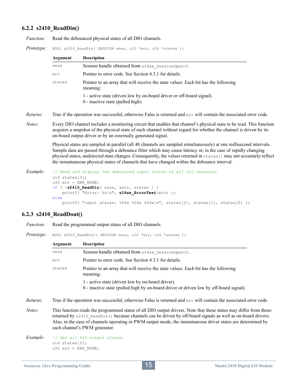Sensoray 2410 API User Manual | Page 19 / 39