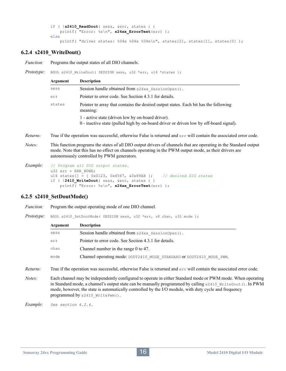 Sensoray 2410 API User Manual | Page 20 / 39