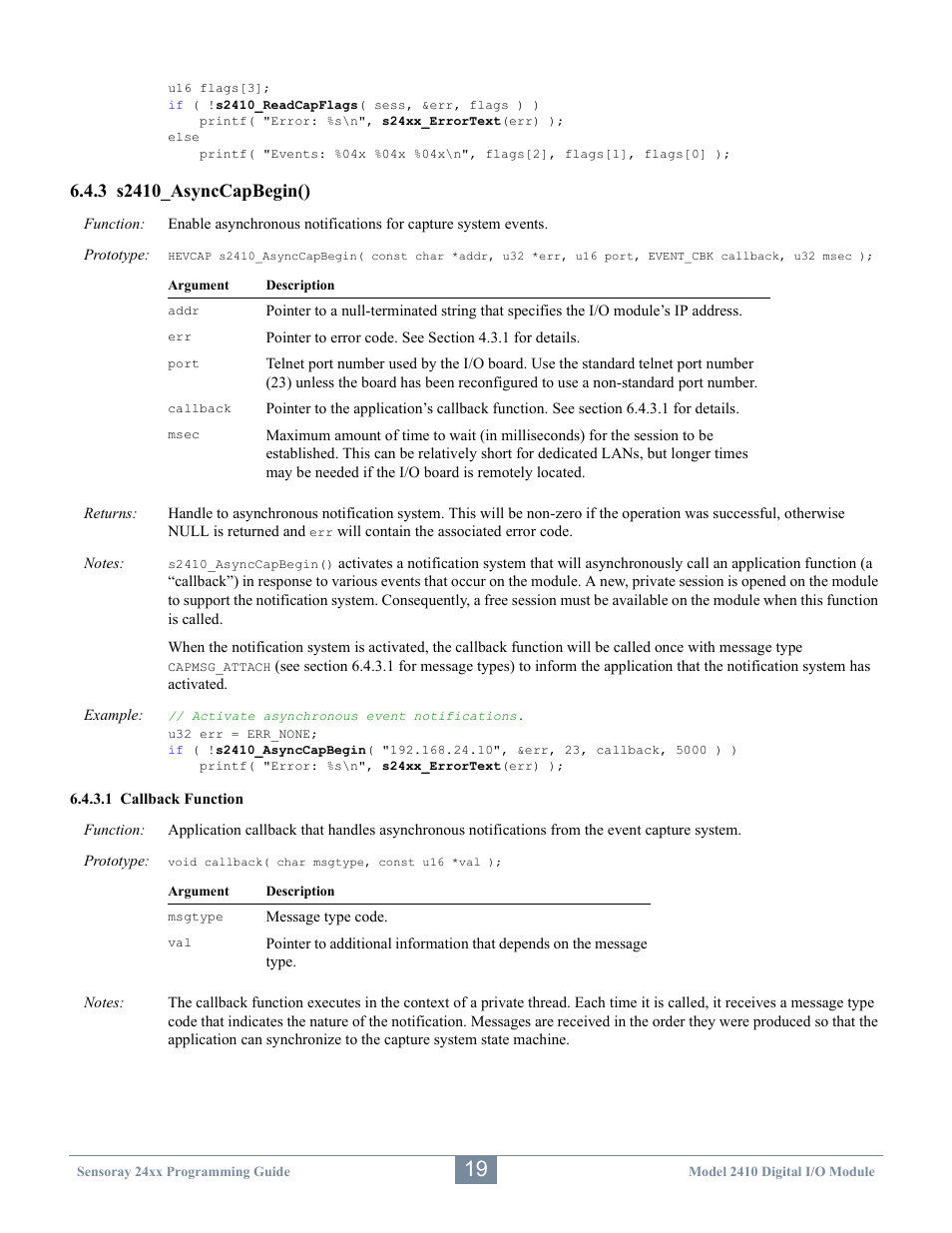 Sensoray 2410 API User Manual | Page 23 / 39