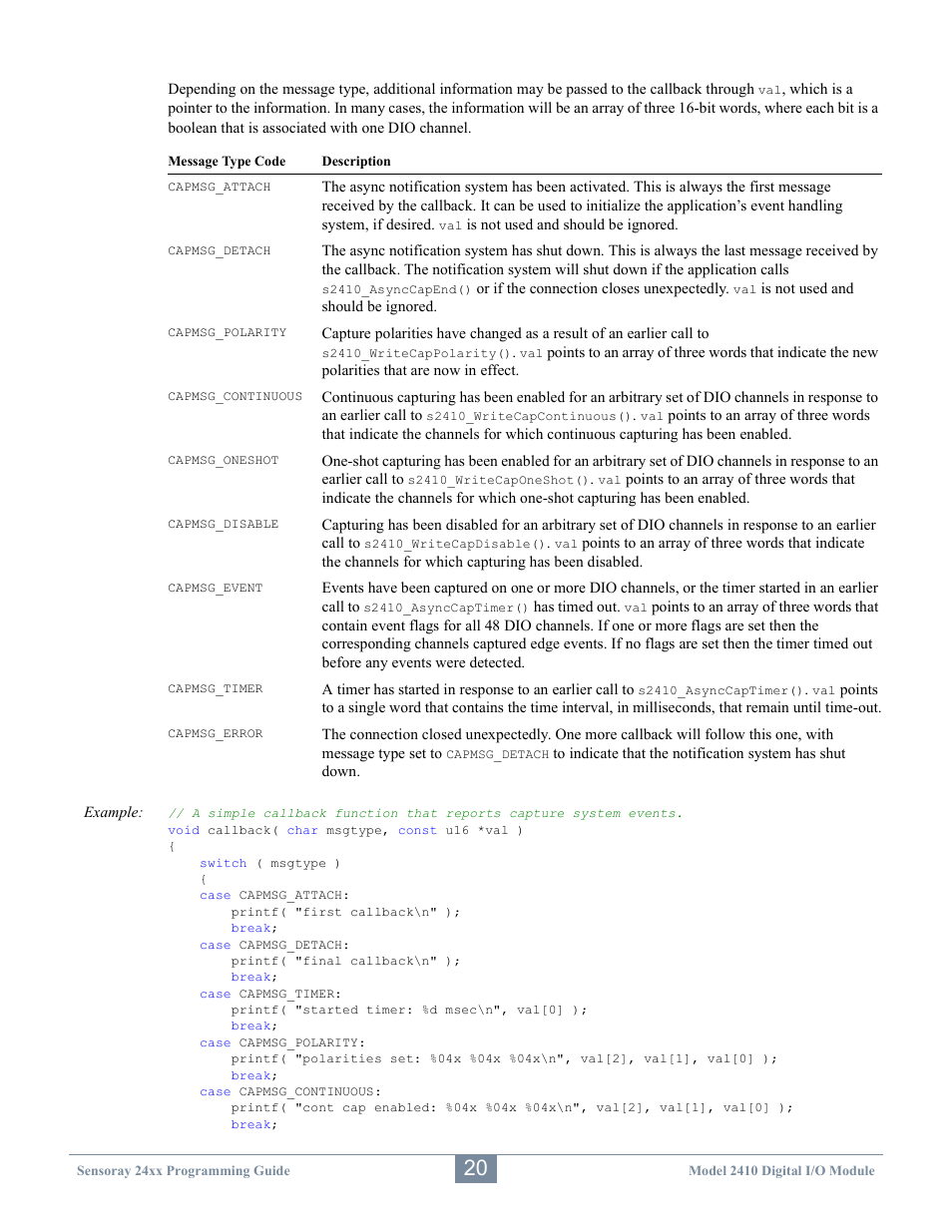 Sensoray 2410 API User Manual | Page 24 / 39