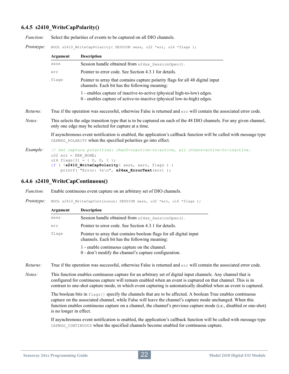 Sensoray 2410 API User Manual | Page 26 / 39