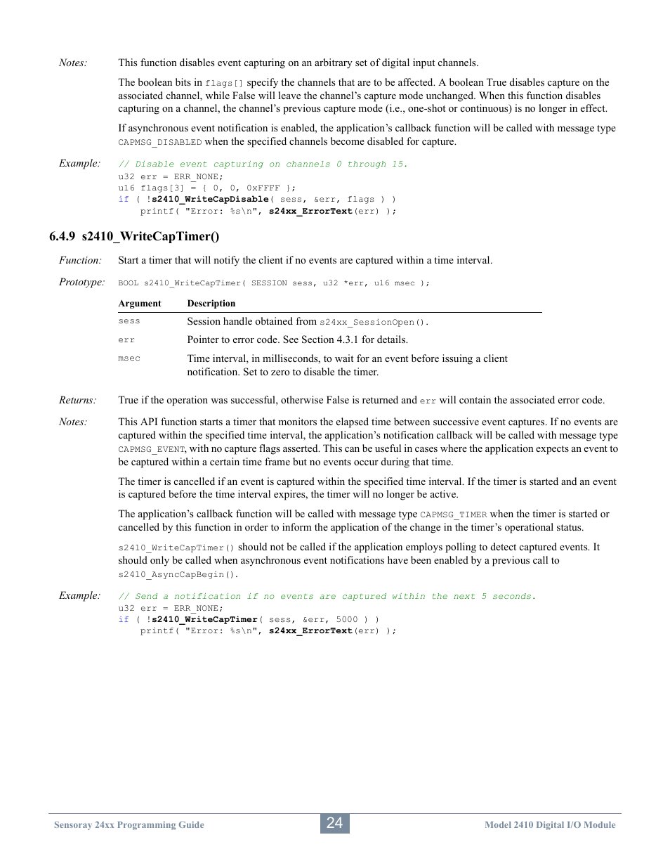 Sensoray 2410 API User Manual | Page 28 / 39