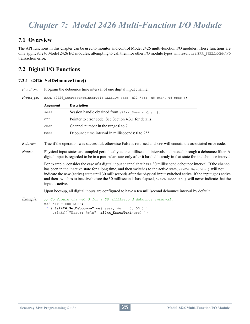 1 overview, 2 digital i/o functions | Sensoray 2410 API User Manual | Page 29 / 39