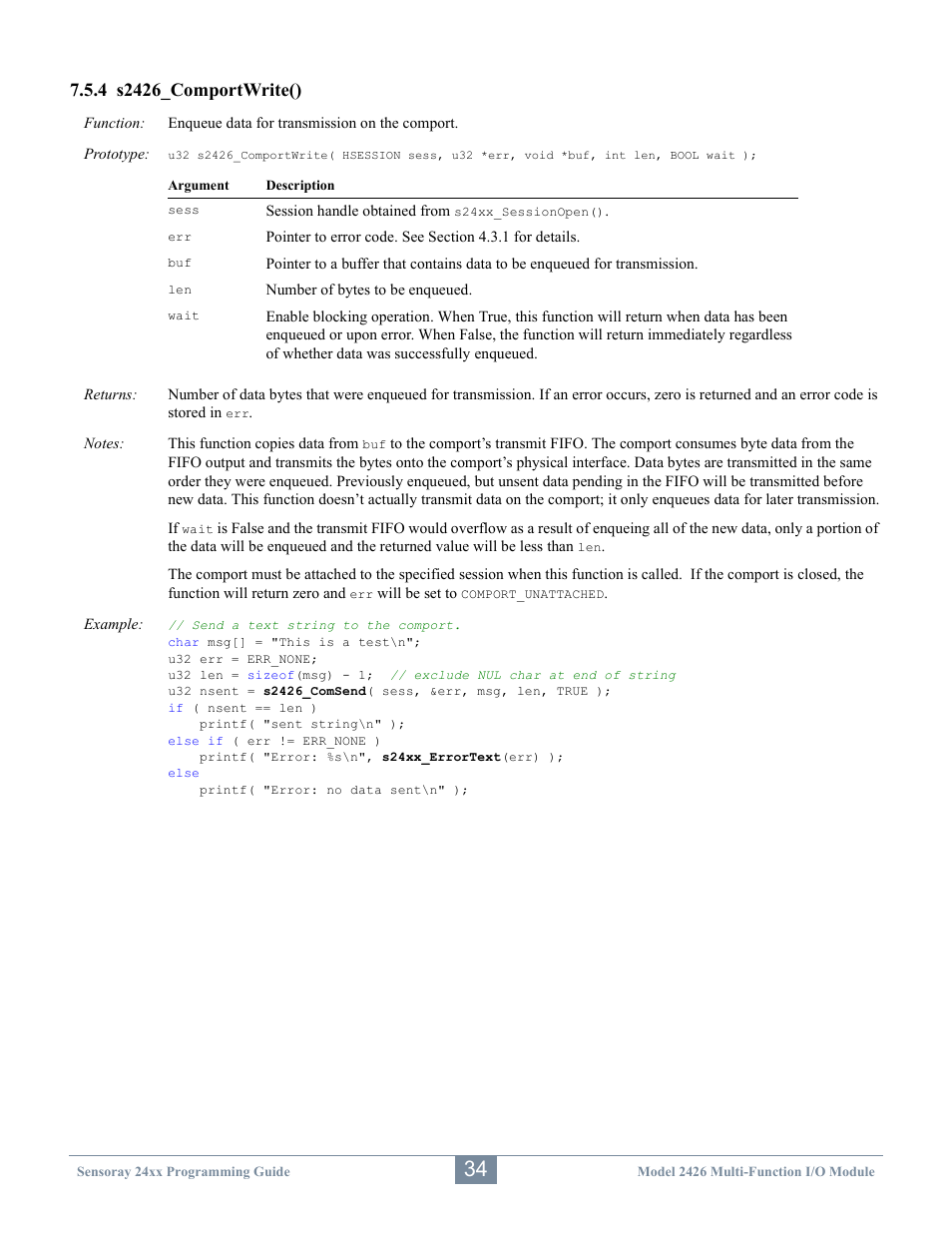Sensoray 2410 API User Manual | Page 38 / 39