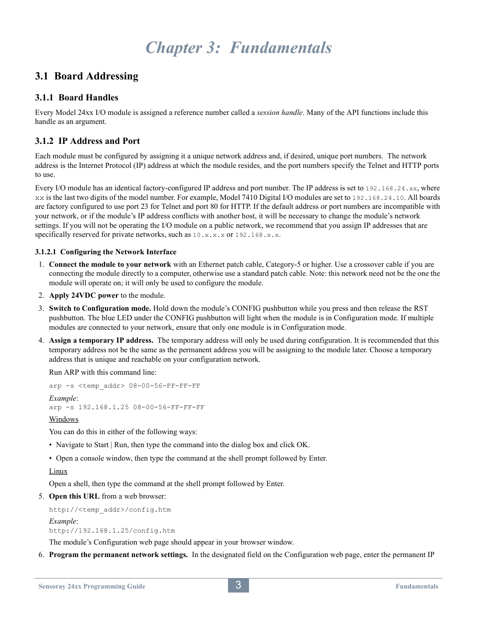 Chapter 3: fundamentals, 1 board addressing | Sensoray 2410 API User Manual | Page 7 / 39