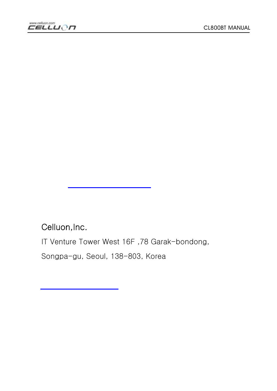 Celluon,inc | Celluon LASERKEY CL800BT User Manual | Page 66 / 66