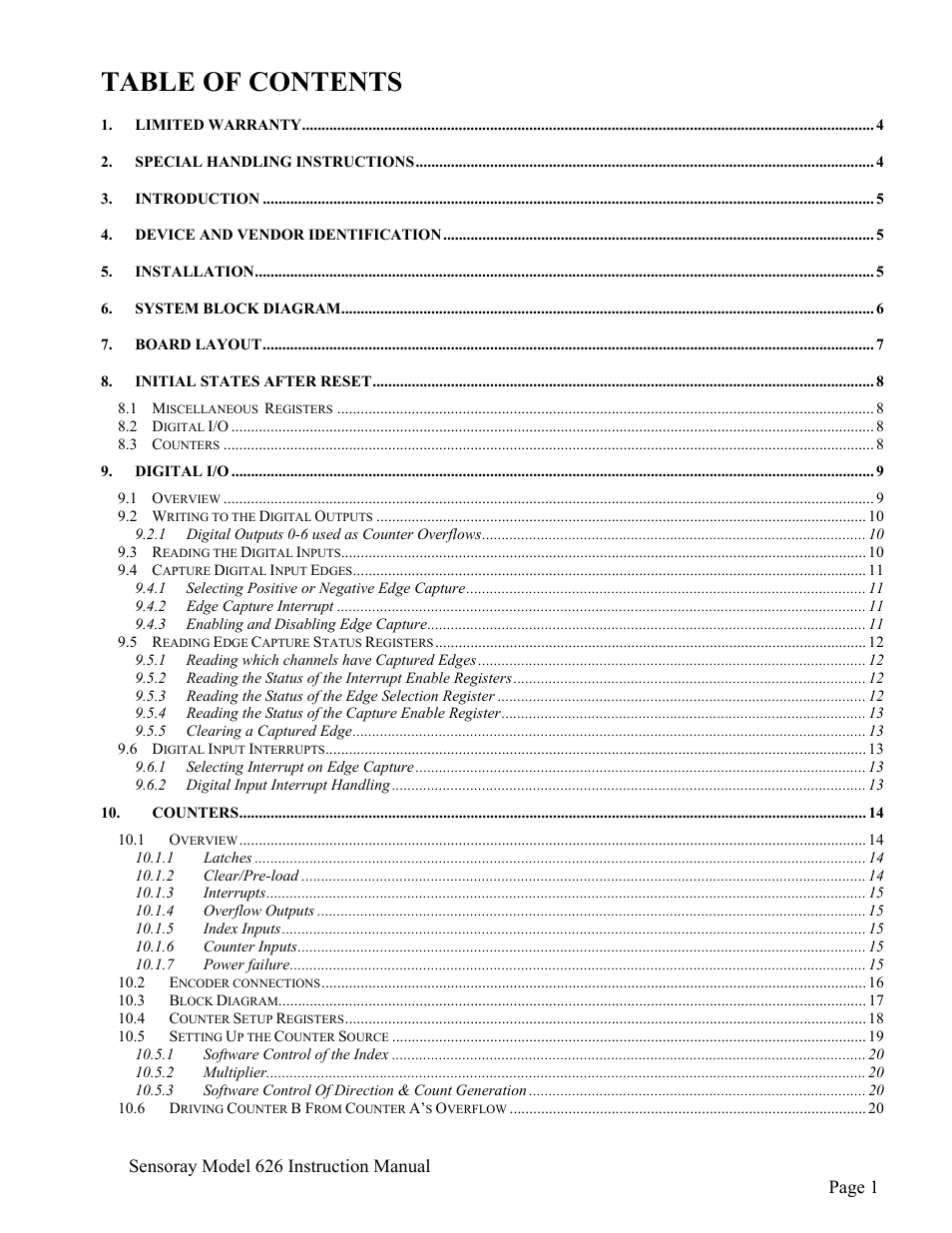 Sensoray 626 User Manual | Page 3 / 32