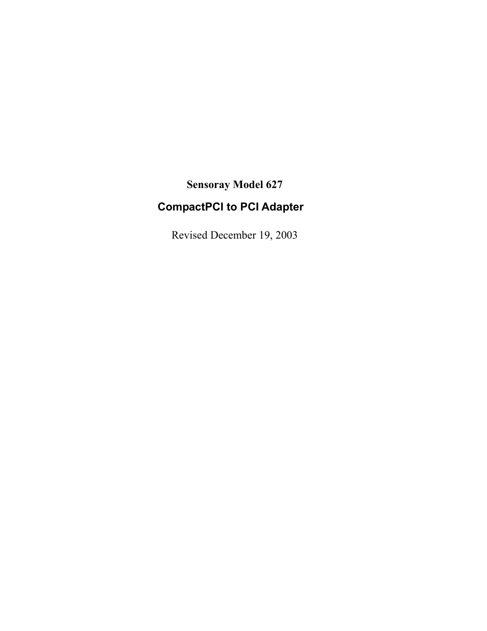 Sensoray 627 User Manual | 6 pages