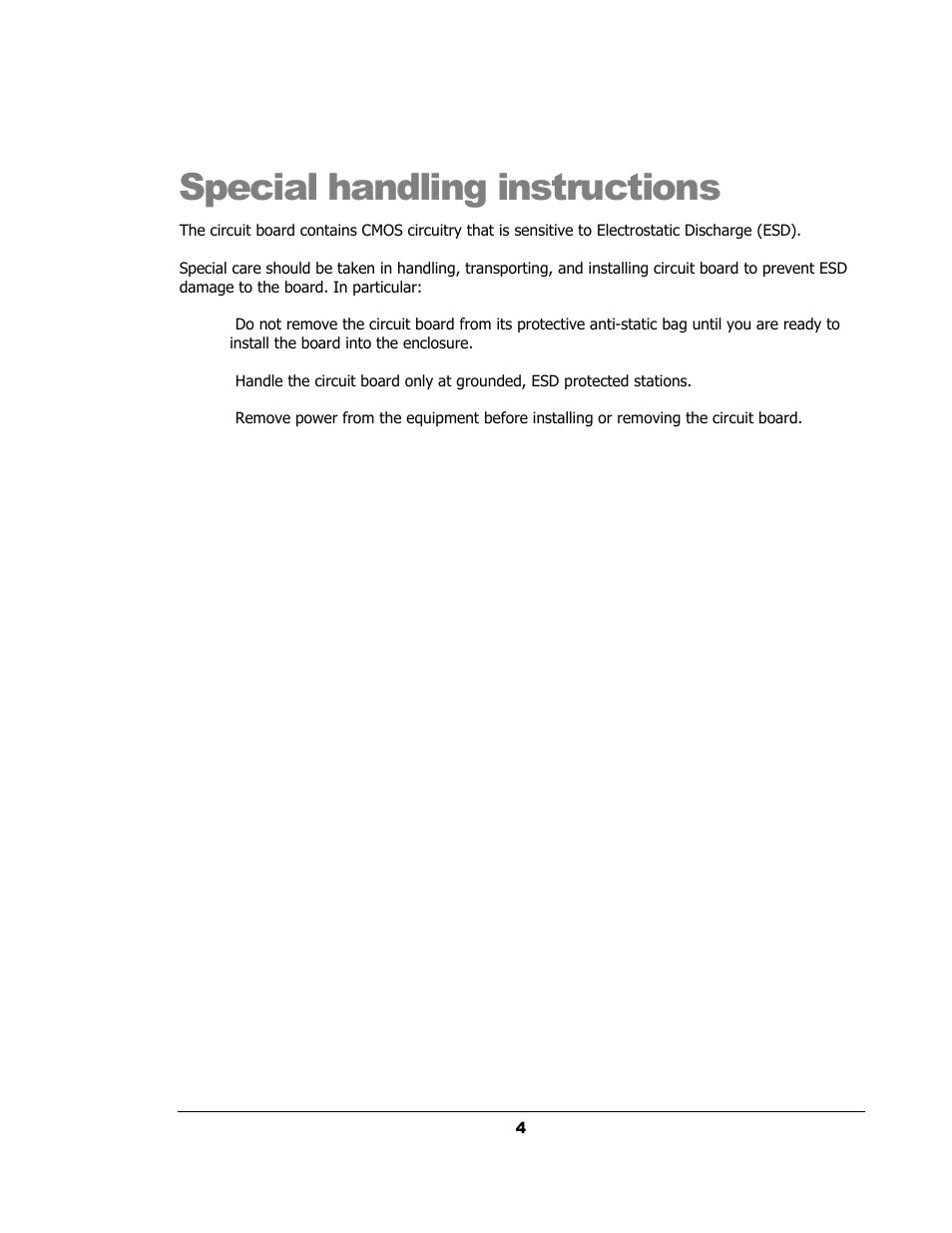 Special handling instructions | Sensoray 335 User Manual | Page 4 / 12