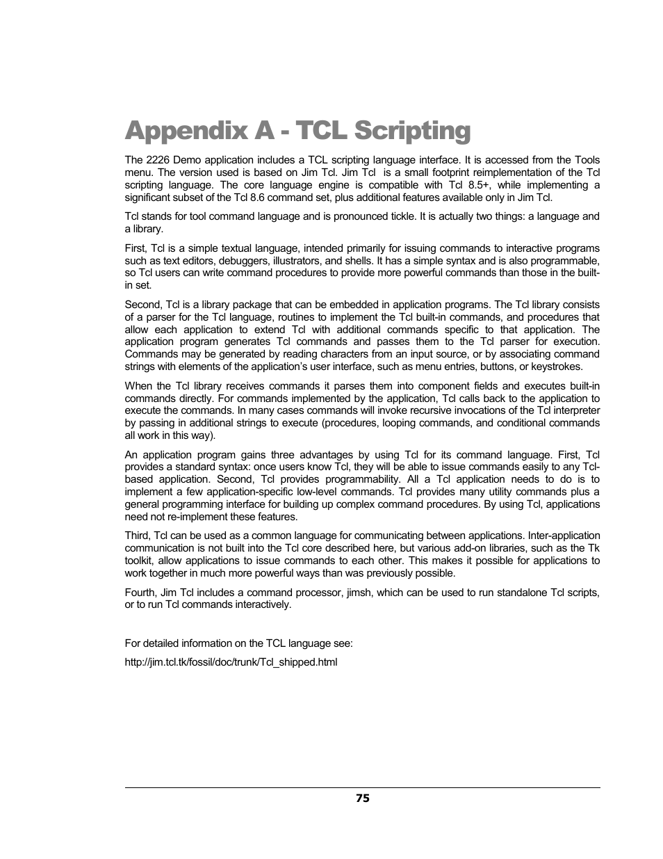 Appendix a - tcl scripting | Sensoray 2224 Windows User Manual | Page 75 / 94