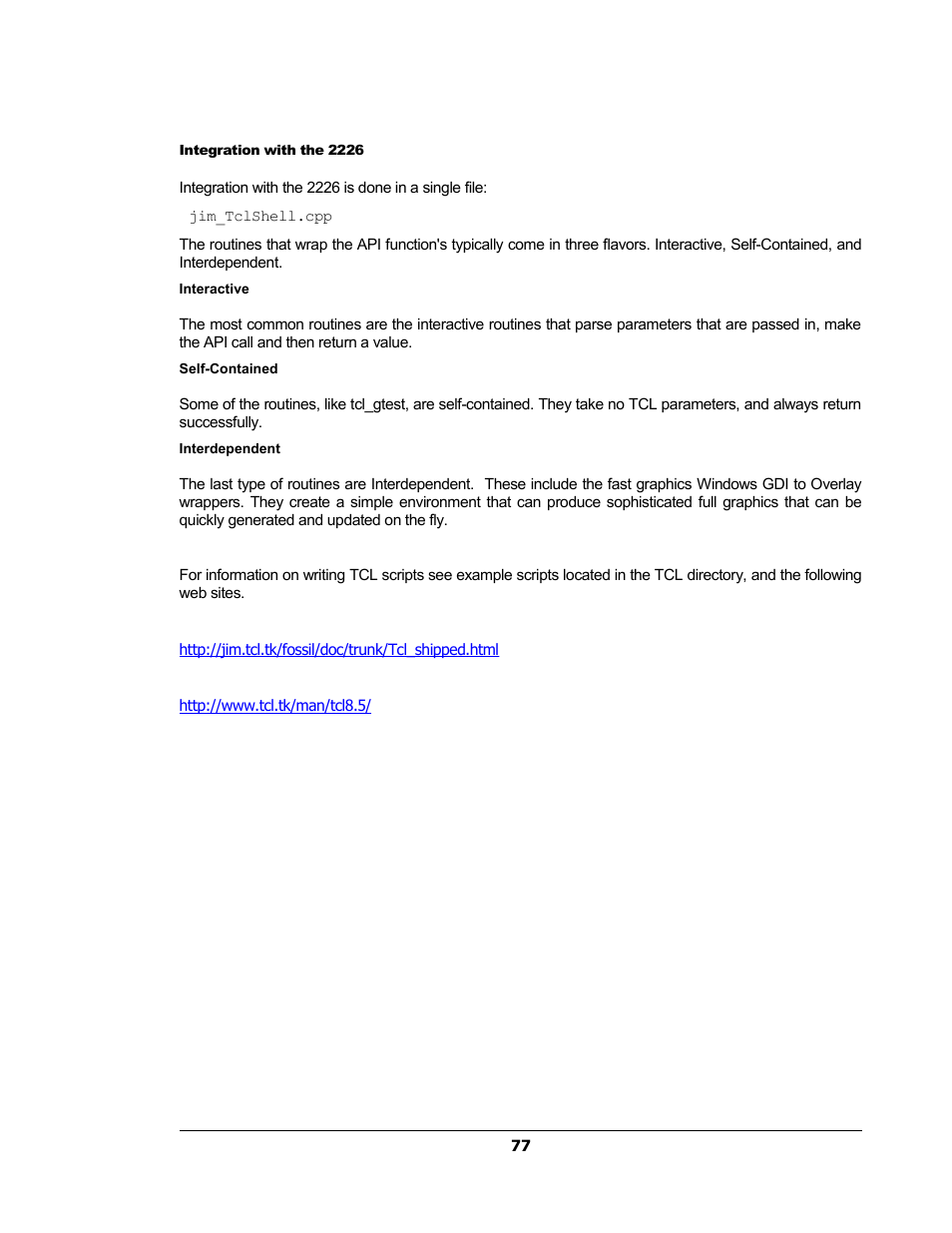 Integration with the 2226, Interactive, Self-contained | Interdependent | Sensoray 2224 Windows User Manual | Page 77 / 94