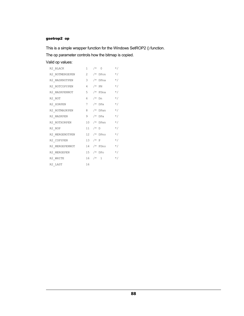 Gsetrop2 op | Sensoray 2224 Windows User Manual | Page 88 / 94