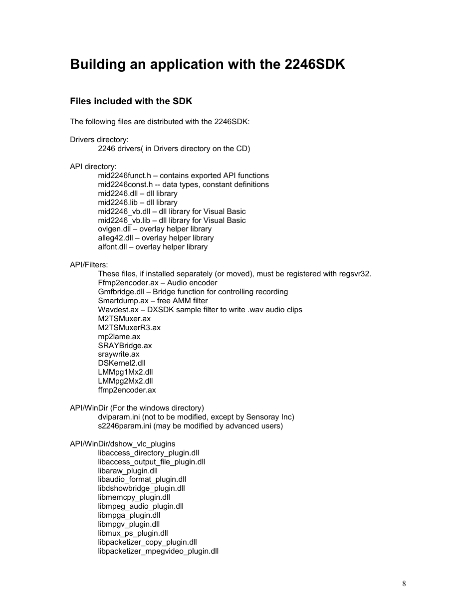 Building an application with the 2246sdk | Sensoray 2246 User Manual | Page 8 / 50