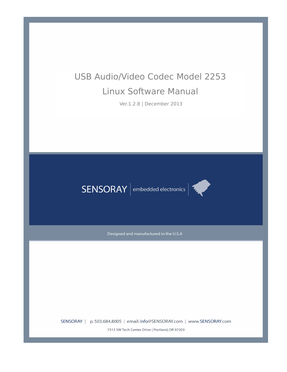 Sensoray 2253 Linux User Manual | 36 pages