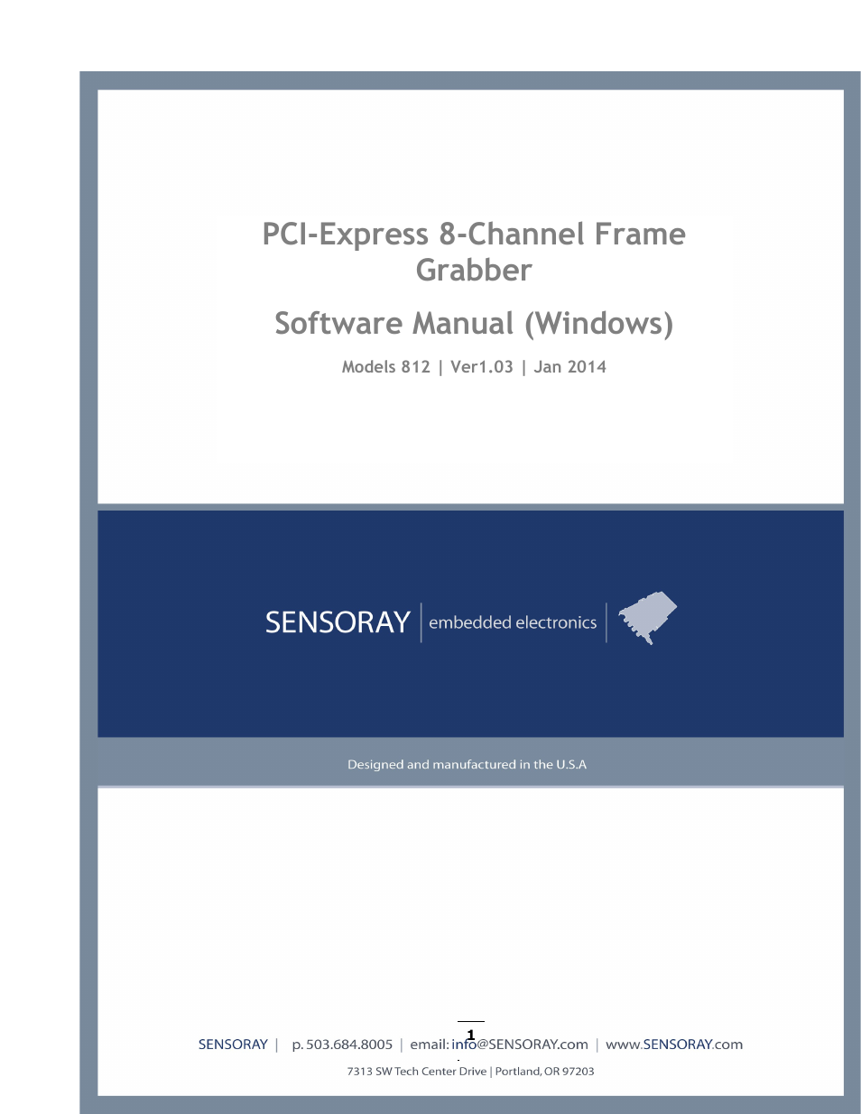 Sensoray 812 Windows User Manual | 21 pages