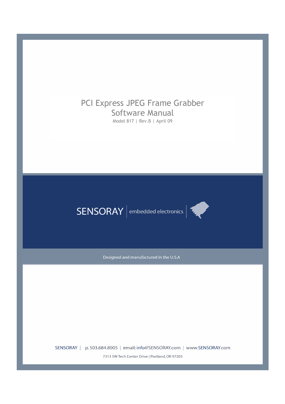 Sensoray 817 User Manual | 18 pages