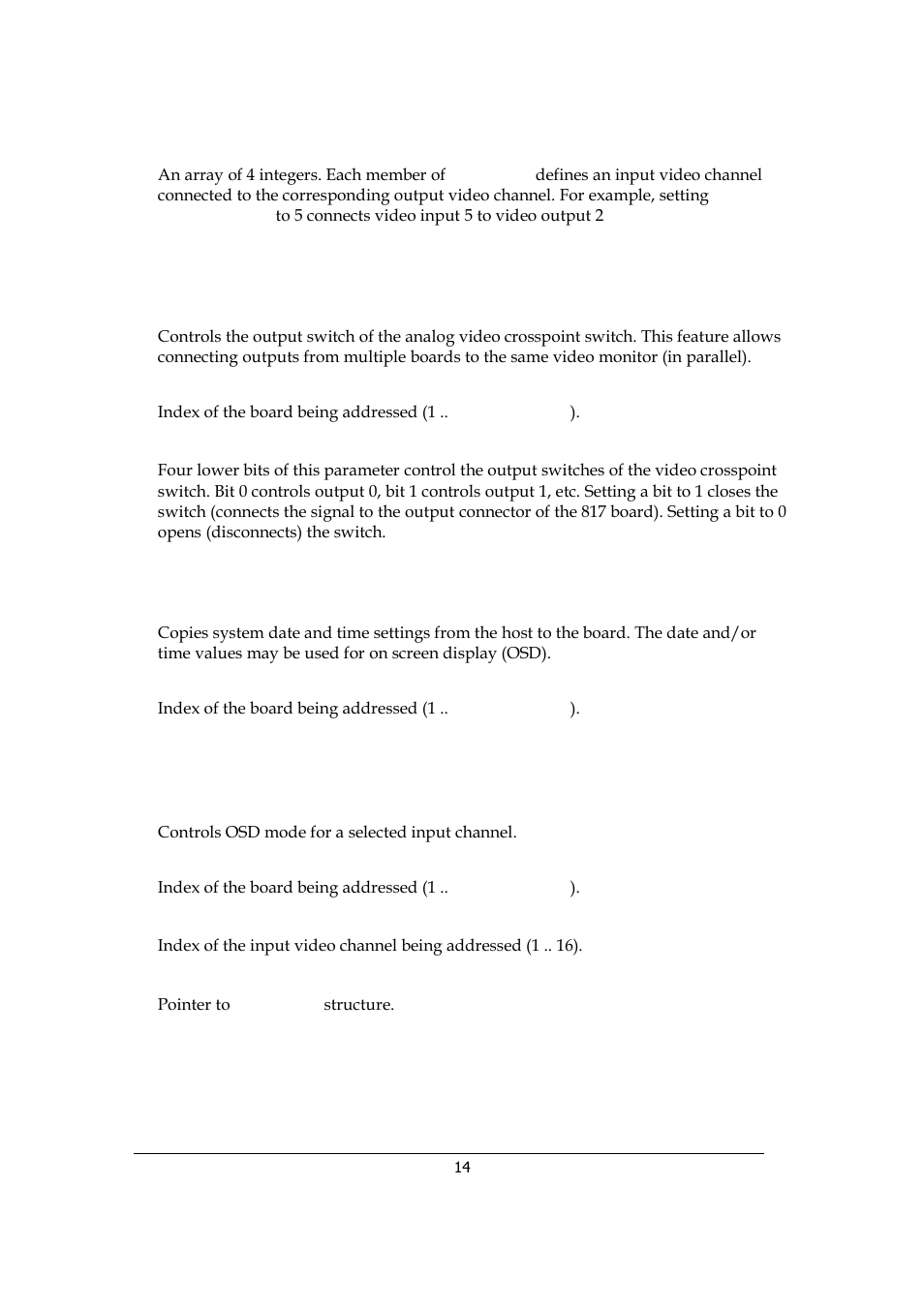 S817_setvideoout, S817_setdatetime, S817_setosdmode | Sensoray 817 User Manual | Page 14 / 18