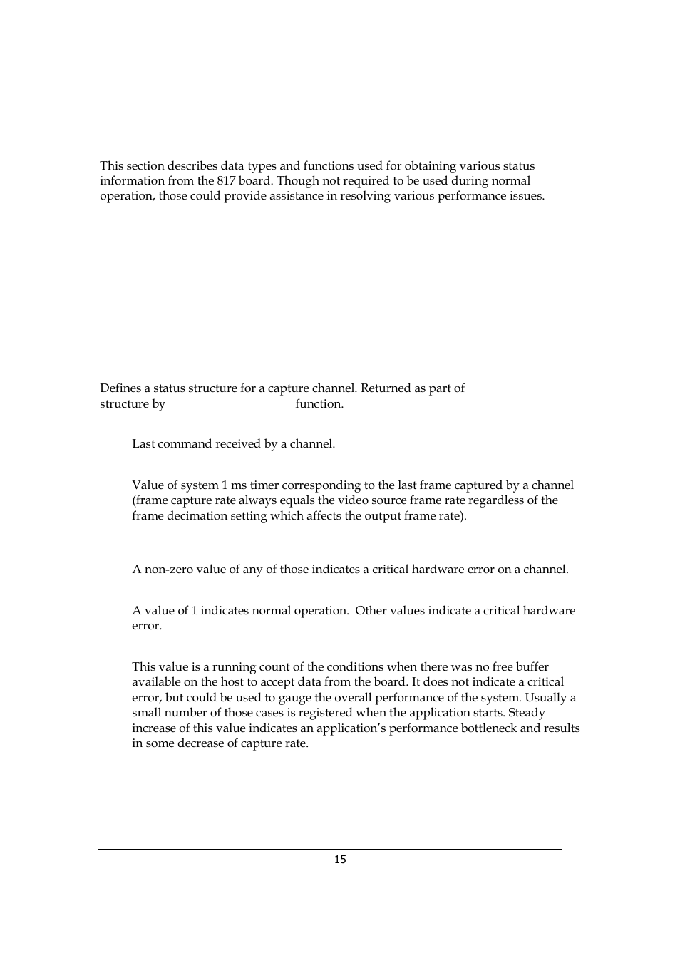 Troubleshooting and debugging tools, Chan_status, Sys_status | Sensoray 817 User Manual | Page 15 / 18