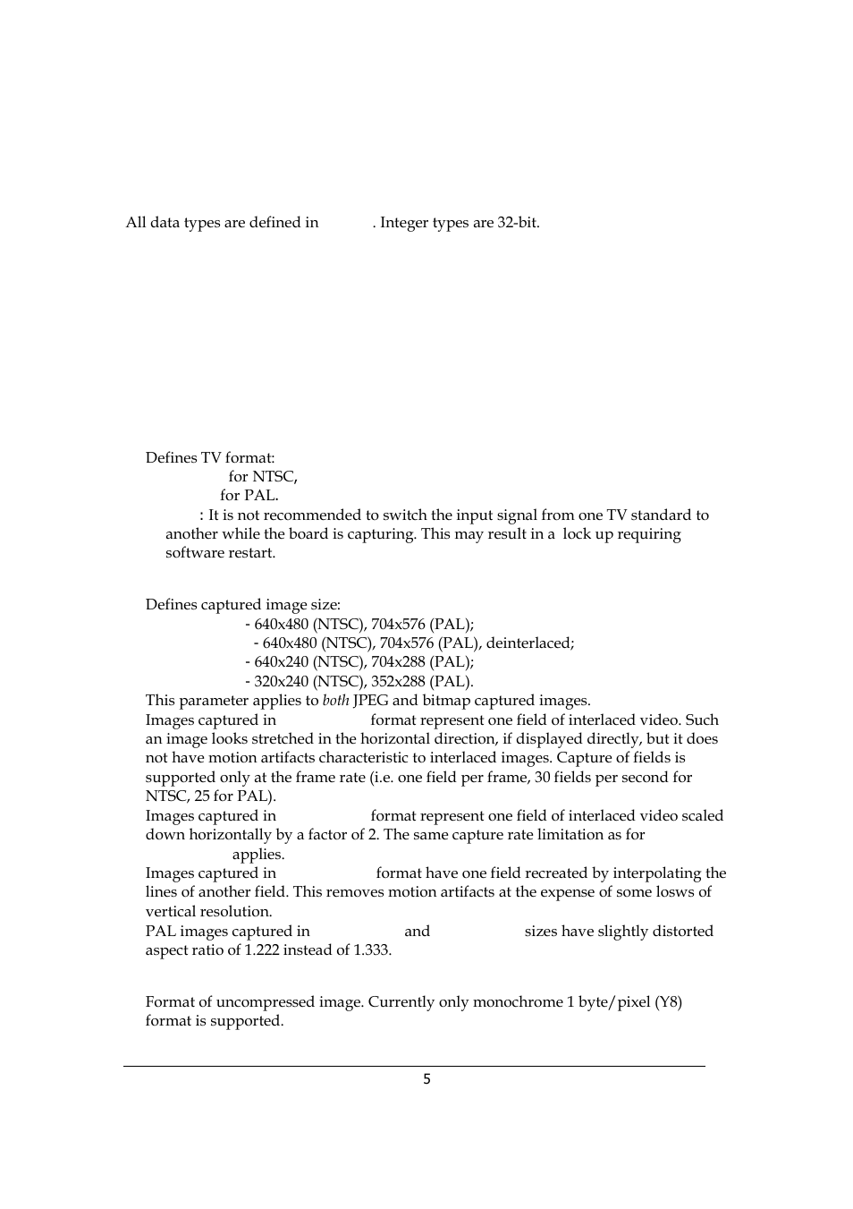 Data types, Video_mode | Sensoray 817 User Manual | Page 5 / 18