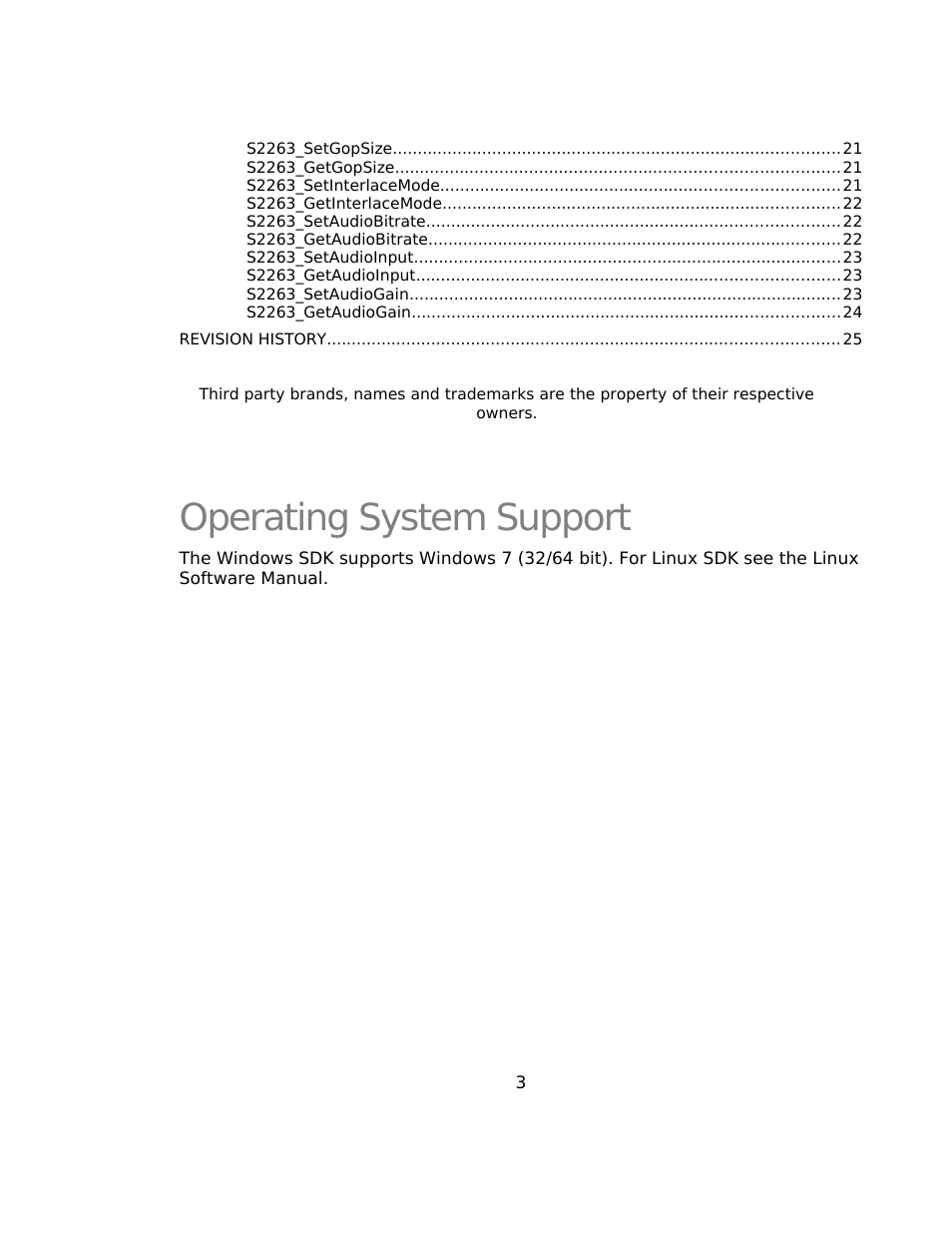 Operating system support | Sensoray 2263 User Manual | Page 3 / 25