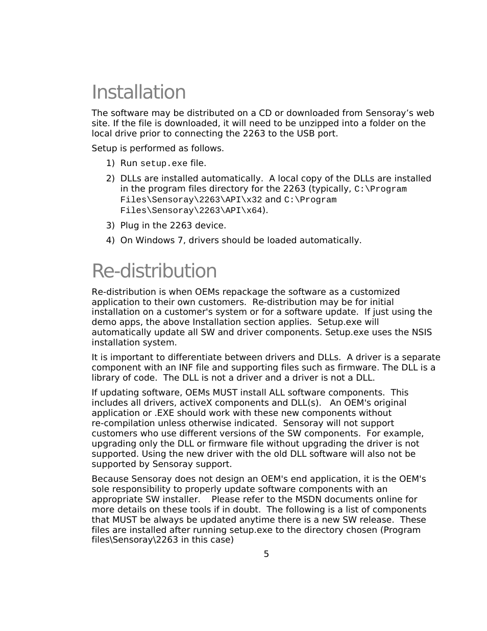 Installation, Re-distribution | Sensoray 2263 User Manual | Page 5 / 25