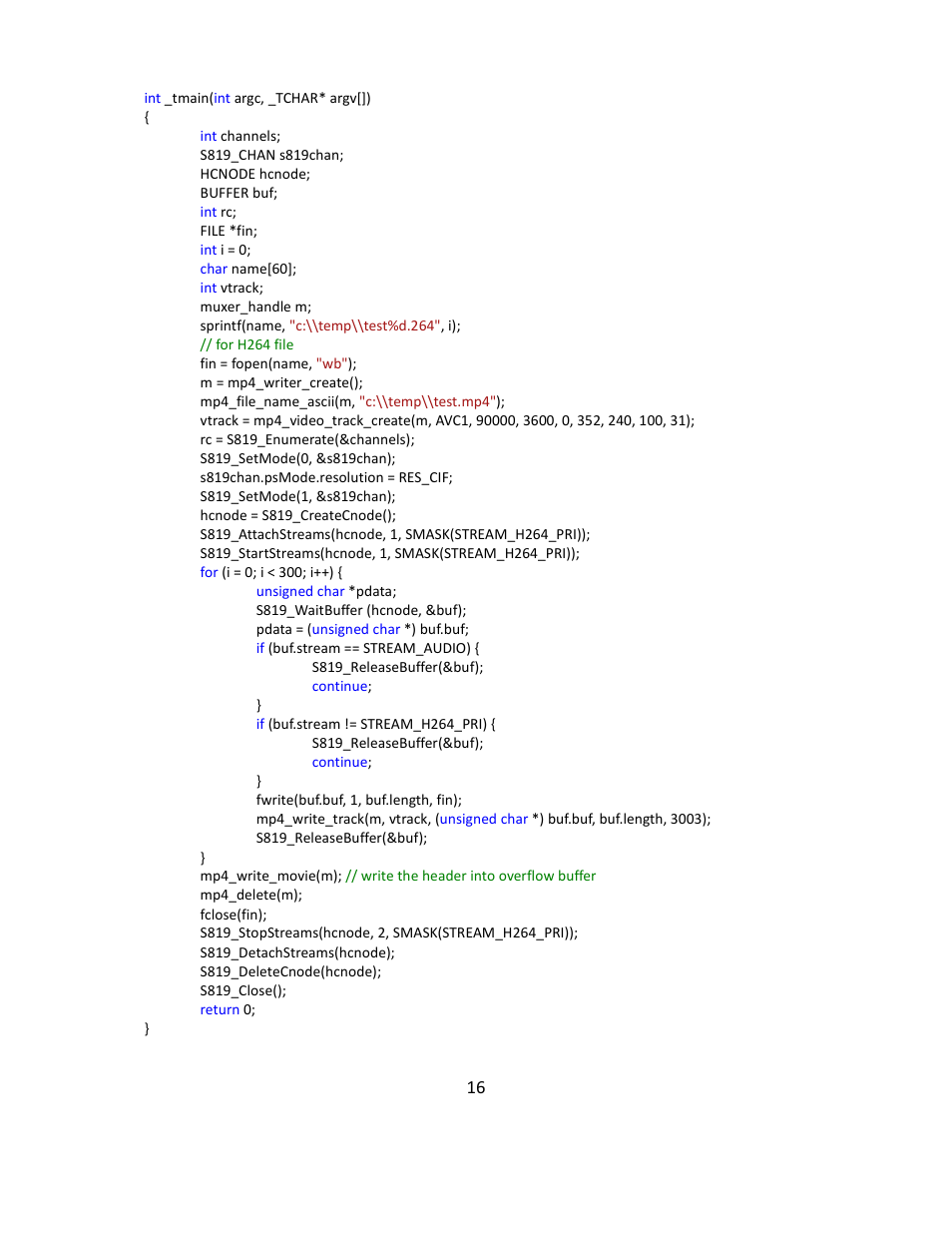 Sensoray 819 Windows SDK User Manual | Page 16 / 16