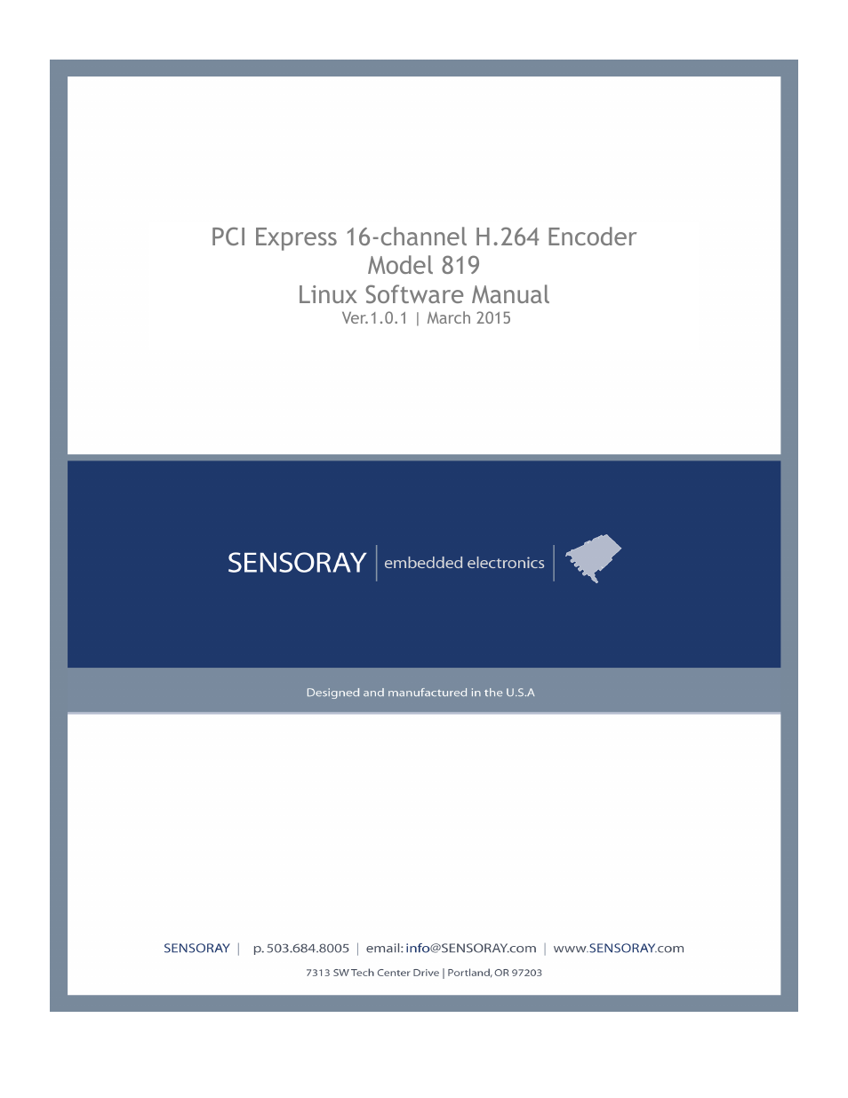 Sensoray 819 Linuxs SDK User Manual | 12 pages