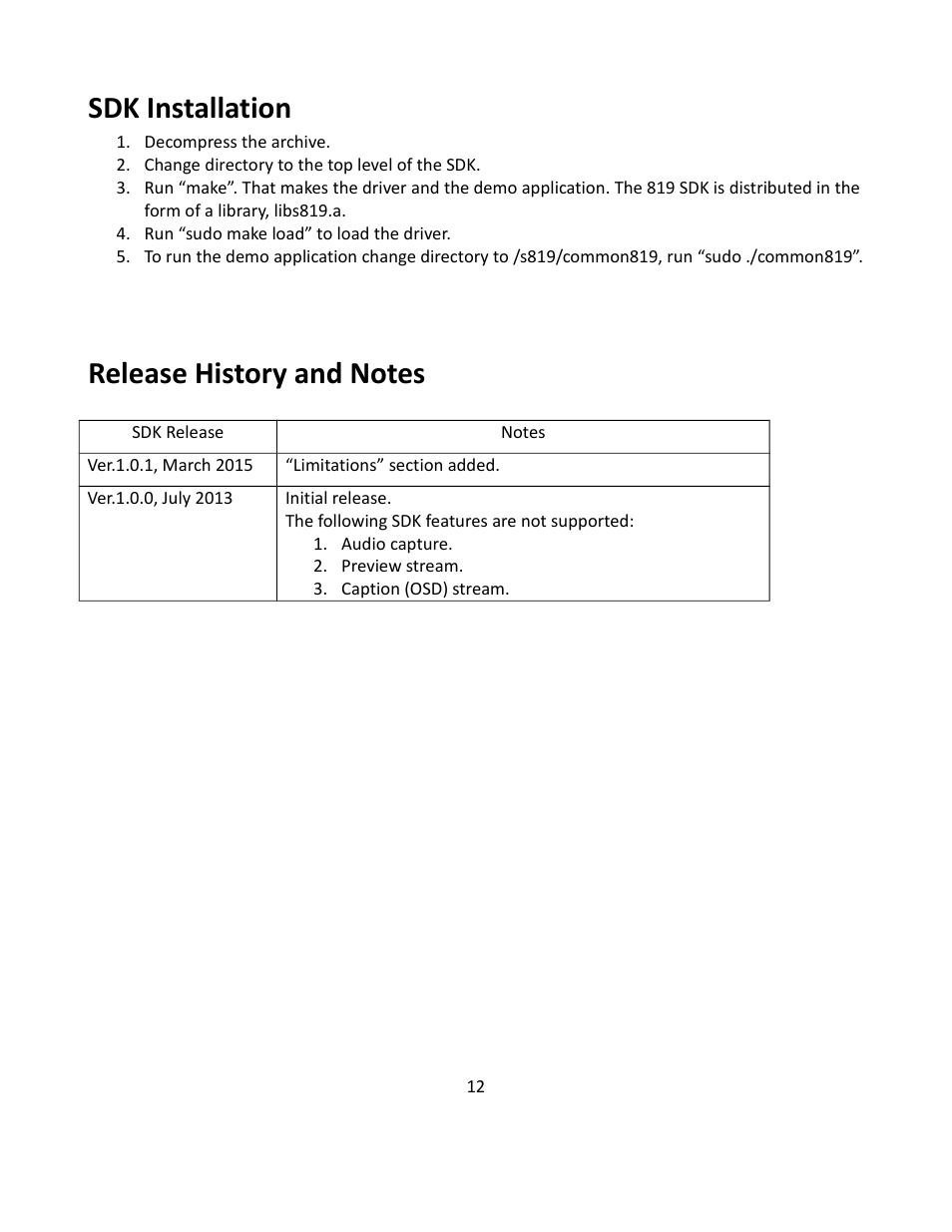 Sdk installation | Sensoray 819 Linuxs SDK User Manual | Page 12 / 12