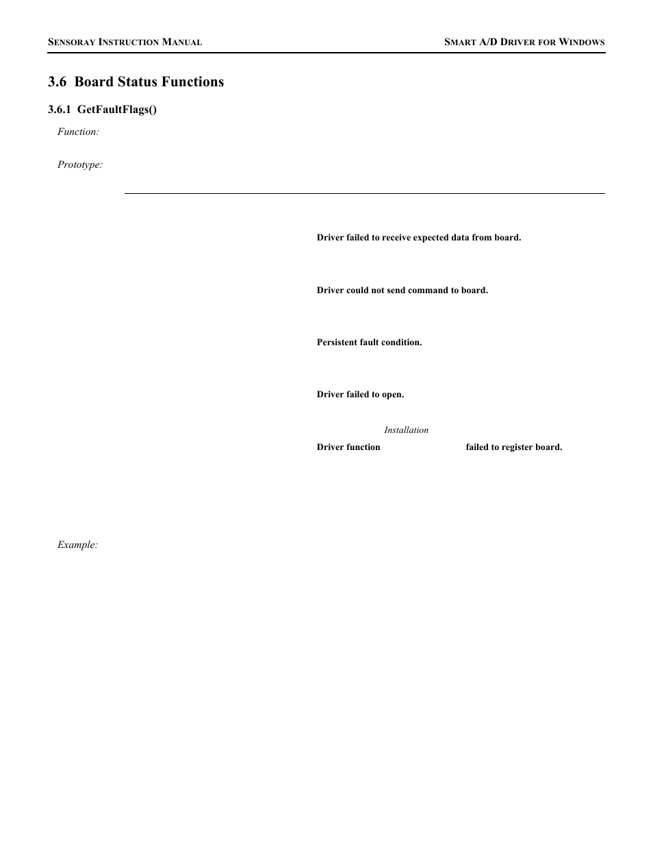 6 board status functions | Sensoray Smart A/D User Manual | Page 10 / 19