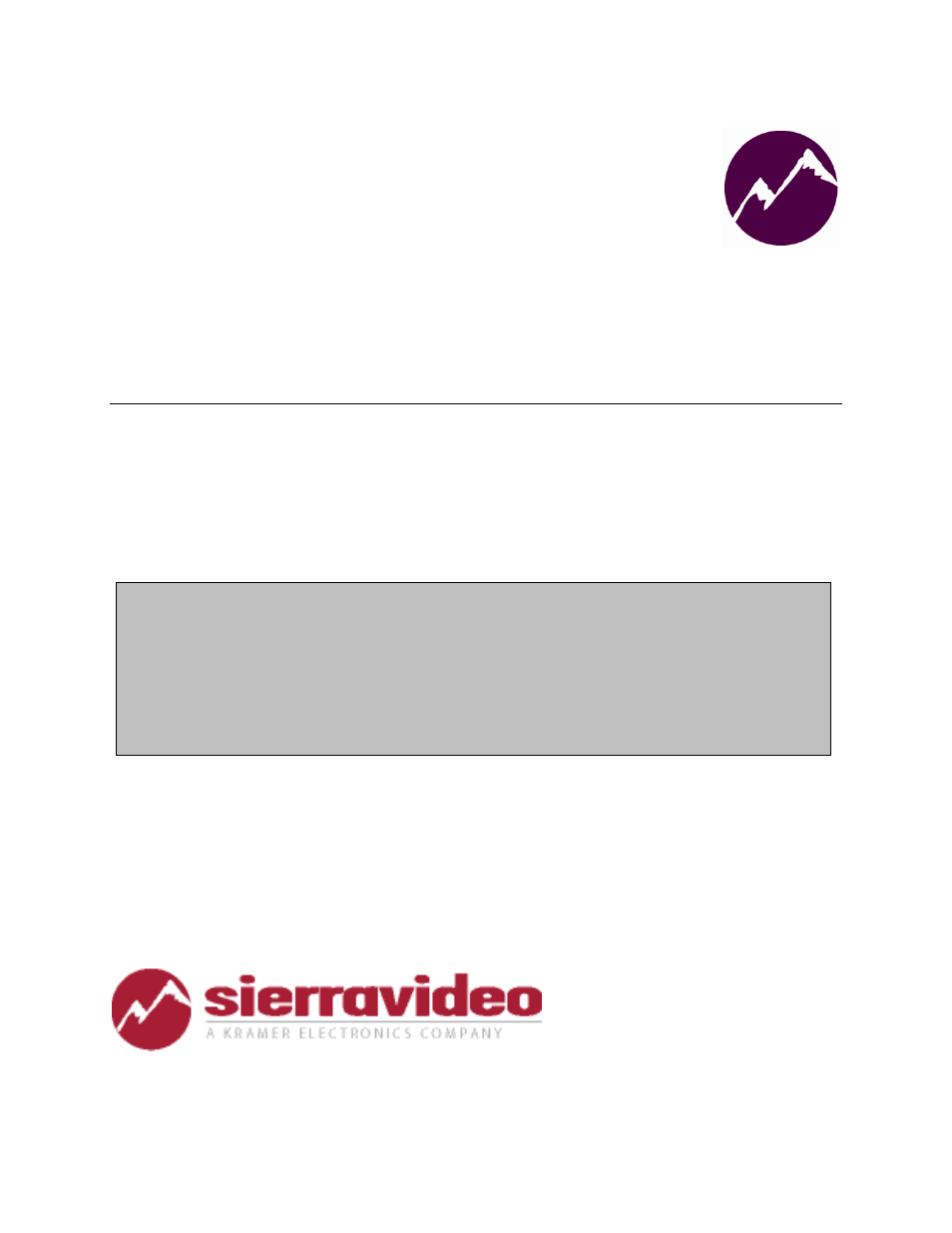 Sierra Video RCP-1616 User Manual | 50 pages