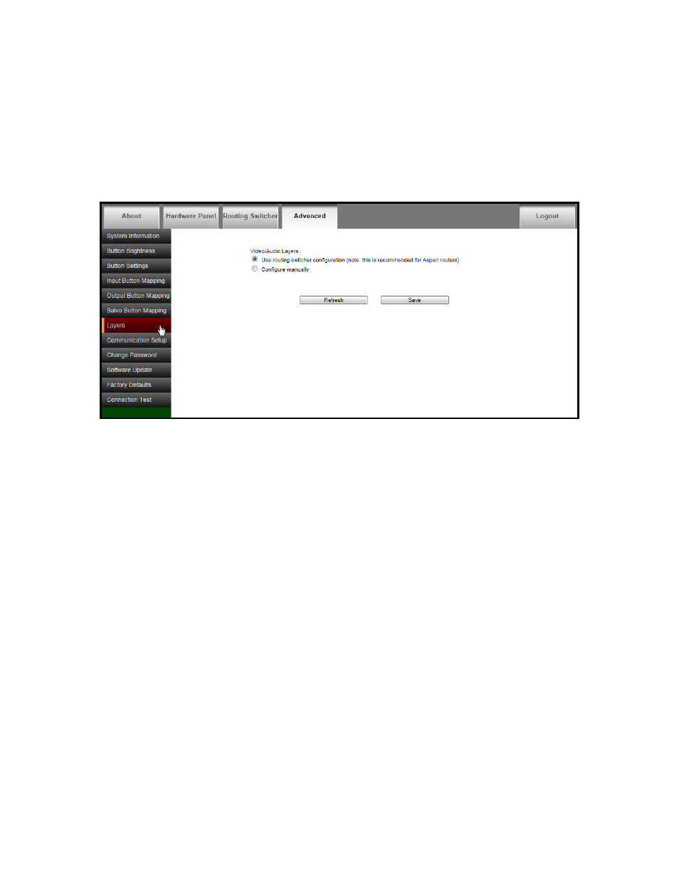 Layers | Sierra Video RCP-1616 User Manual | Page 28 / 50