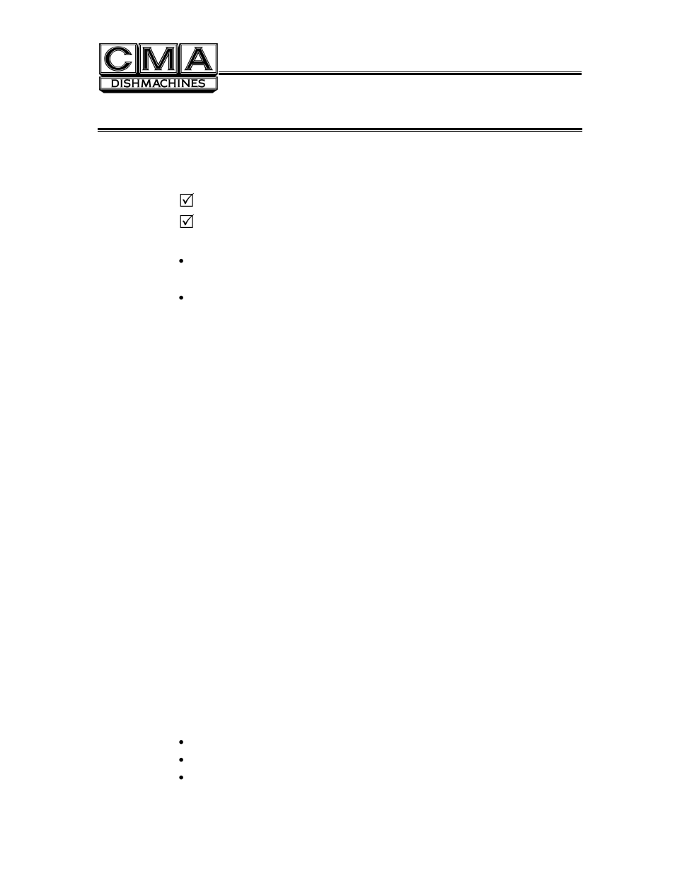 Operation, Initial setup, Check | Chemicals, Filling the machine, General, Pre-scrapping, Proper chemical dosage, Nitial, Etup | CMA Dishmachines L-1X16 User Manual | Page 9 / 18