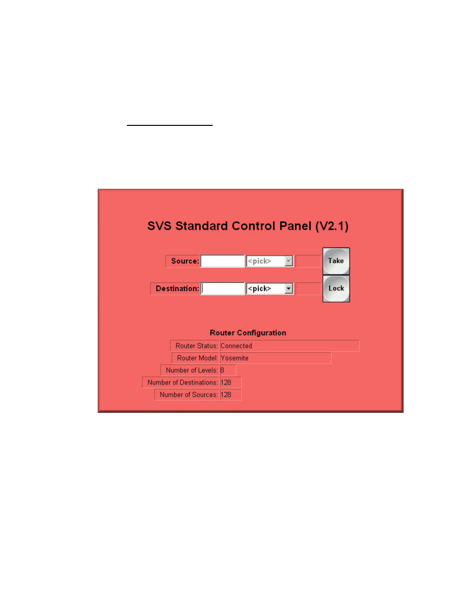 Panel operation, Standard control panel | Sierra Video Crestron E-Server 908012 User Manual | Page 21 / 32