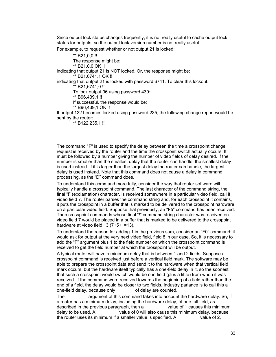 F”: field delay | Sierra Video Tahoe Series 16 User Manual | Page 39 / 78