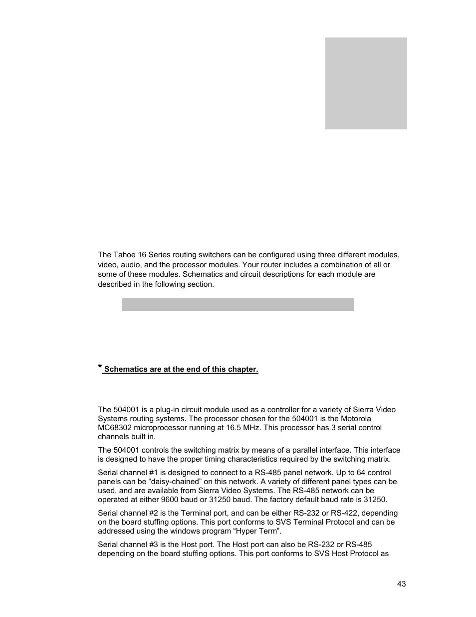 Theory of operation, Introduction, Chapter | Sierra Video Tahoe Series 16 User Manual | Page 49 / 78