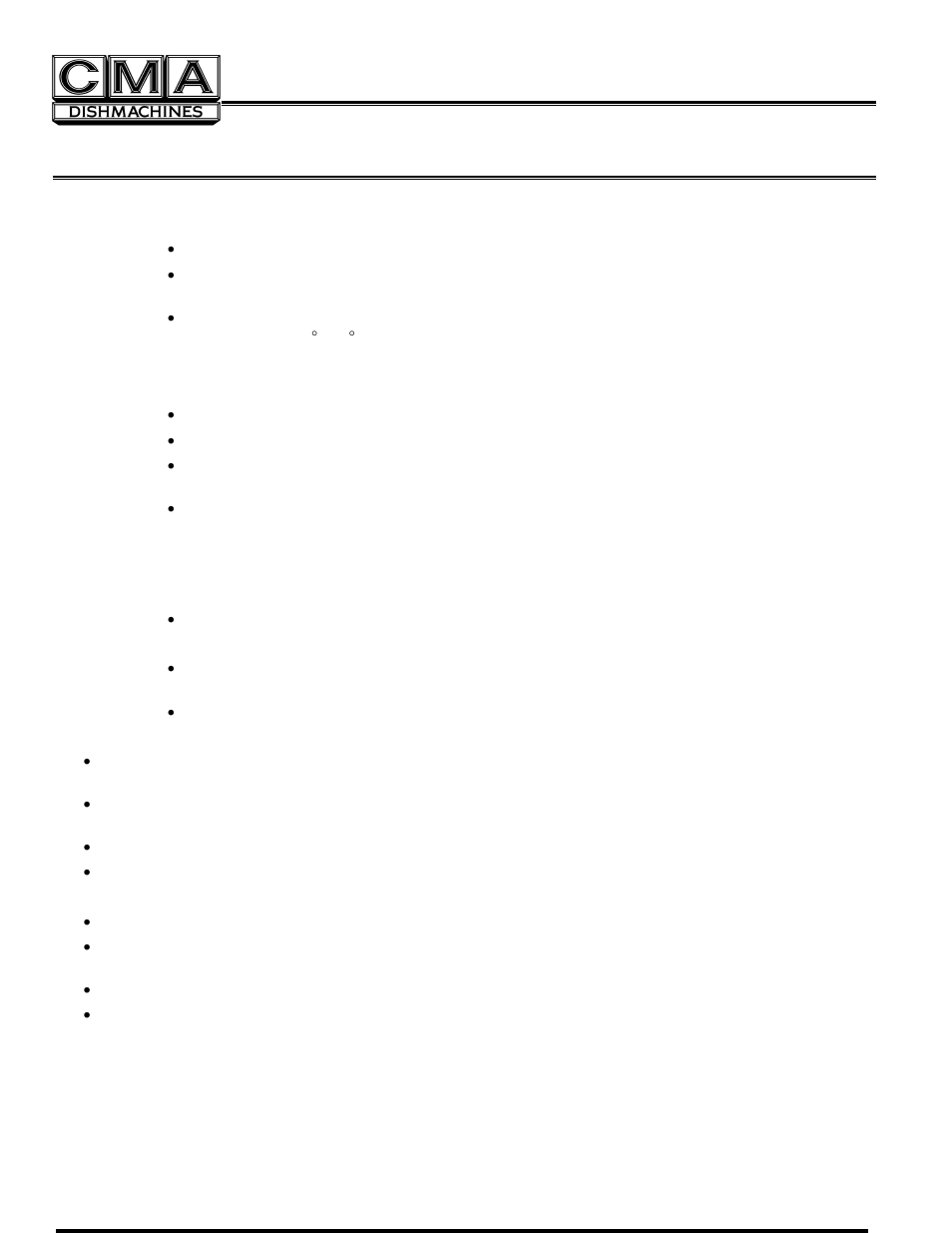 Operation, Filling the wash tank, Operating instructions | Proper chemical dosage, Illing the, Perating, Nstructions | CMA Dishmachines MODEL GL-C User Manual | Page 7 / 11